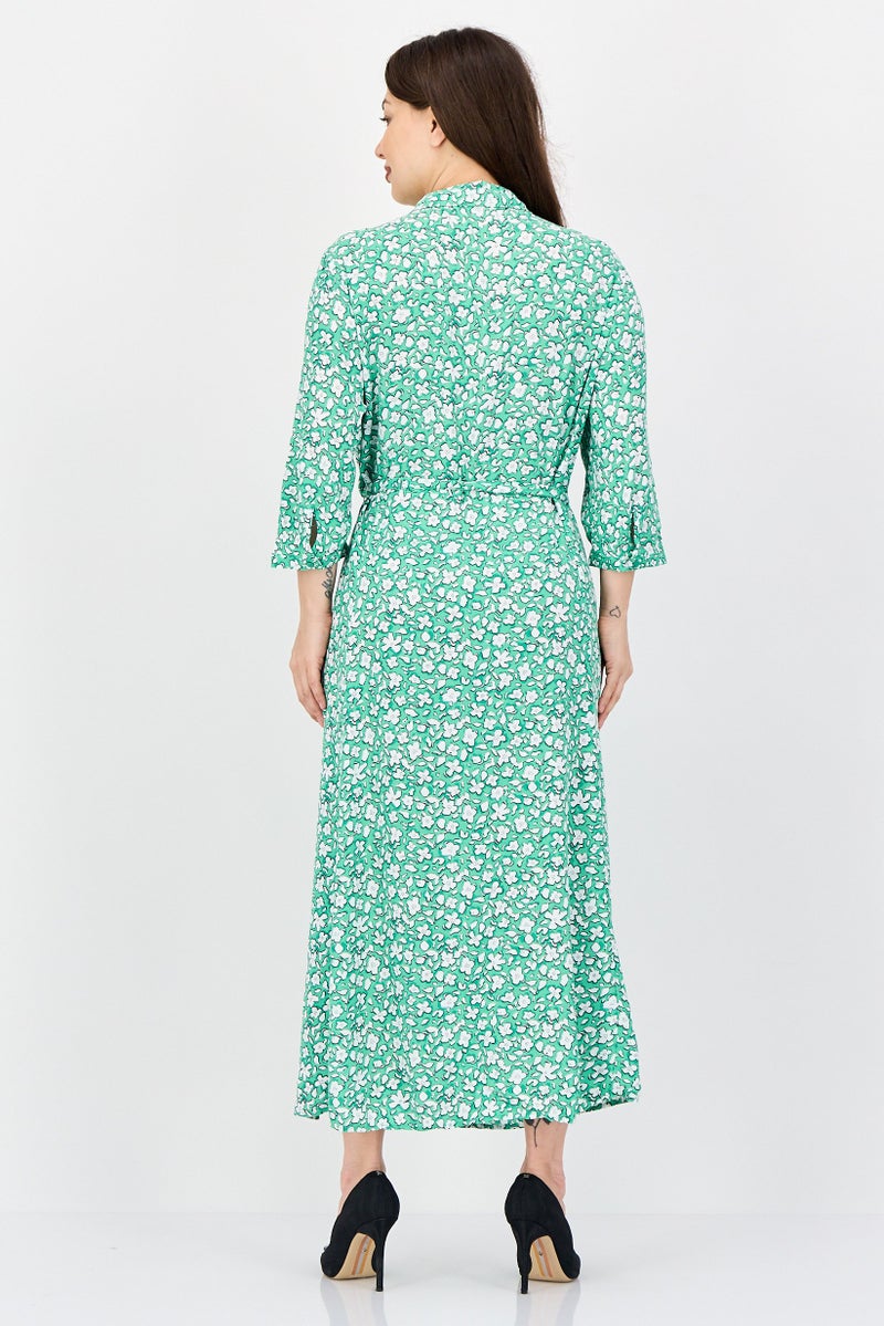 Tchibo Women Floral Print Shirt Dress, Multicolor - Image 4